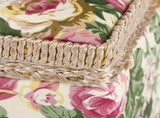 Fabric Floral Printed Sewing Basket Craft Box Household Sundry Storage Organizer with Handle V1294-YM0901-JY01858