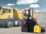 Hydraulic Pump, 8 Quart Hydraulic Power Unit, Single Acting Dump Trailer Pump, 0.91 GPM Flow Rate, V952-YXYYB12VZLDJVH4D5V0