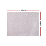 Artiss Rug 120x160cm Area Rug Washable Mat Large Carpet Microfiber Ripple FLR-JAC01-120X160-WH