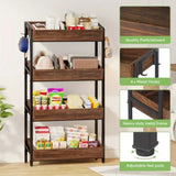 NNETMLT 4-Tier Wood Snack Rack Basket - Vintage Brown V728-NK177206