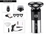 Men's 4-in-1 Electric Shaver Grooming Kit 3D Rotary Razor with Nose Trimmer Hair Clipper Facial V888-ELOSUNG41977