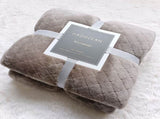 Brown 150*200cm Flannel Fleece Blanket - Quilted Diamond Pattern, Soft & Warm Polyester Throw for V888-ELOSUNG50668