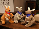 Kangaroo Stuffed Animal with Joey in Pouch & Australia Scarf - Soft Cuddly Plush Toy V1107-CS-DSGZQZ-55