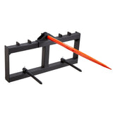 49" Hay Spear, Bale Spears 726kg Loading Capacity, Skid Steer Loader Tractor Attachment with 2pcs V952-TZCZS12ZHZ491U79BV0
