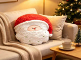 Festive Christmas Plush Throw Pillow, Soft Decorative Holiday Cushion, Featuring Santa Claus V1192-AZ-W-24670