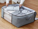 4Pcs Gray Quilt Storage Bag Organizer Large Capacity Breathable House Moving Clothes Packing Bag V1294-YM0703-3117230044311