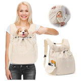 Dog Front Carrier Backpack, Adjustable Pet Dog Carrier Backpack Ventilated Mesh Dog Travel Backpack V1192-AZ-W-1061