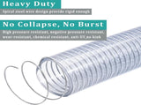 Wire Reinforced Hose 1" id - 10ft Clear High Pressure Suction Line Plastic Vinyl Tubing with Spiral V1258-DP02-WO-248