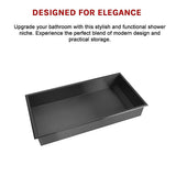 641 x 336 x 101mm Shower Niche Single Shelf Organizer No Tile Needed in Black V63-900711