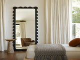 Interior Ave - Freya Scallop Mirror - Black - Large Full Length Mirror V355-IA-DM-FB