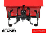 7HP Tiller Cultivator 4 Strokes Rotating Tines Power Handheld Rotary Hoe 4 Blades V379-TILLRCLTR7