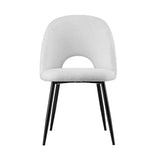 1 Set of 2 Artiss Dining Chair Boucle Sherpa DINC-B-SHP-WHX2