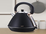 Pronti 1.7L Rose Trim Collection Kettle - Black KTL-017-GST-BK