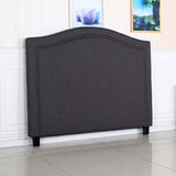 Bed Head Queen Size Charcoal Headboard with Curved Design Upholstery Linen Fabric V43-BED-CARLQCH