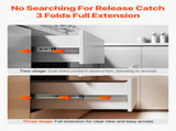 Drawer Slides, 18 inch, 10 Pairs Full Extension Ball Bearing Cabinet Rails, 100 LB Load Capacity V952-CZCJCTDG100LPFFRWV0