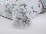 Soft leafey bloom Quilted 3 Pc Bedspread & Pillow Cover Set V745-AC090272Q13U