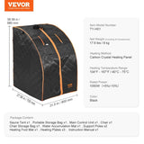 Sauna Tent Far Infrared 1050W Personal Home Spa Loss Weight Detox Therapy V952-YHWBXSSNBSS1ZHS9BV3