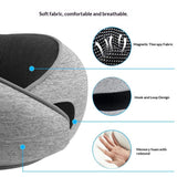 Travel Neck Pillow, Pure Memory Foam Neck Pillow for Airplanes, Comfortable Breathable Cover, 360 V1192-AZ-W-3118