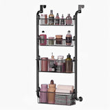 CARLA HOME 4-Tier Over the Door Organizer Heavy-Duty Metal Pantry Rack with Hanging Baskets for Home V178-36339