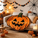 Halloween Pumpkin-Shaped Flannel Throw Blanket, Soft & Warm, Must-Have Creative Home Decor! V1232-NGGT-003