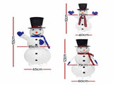 Jingle Jollys Christmas Lights 330 LED Fairy Light 3pcs Snowman Decorations Set MAS-MOT-SNOW-3PCS-WH