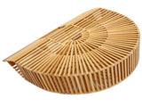 Vintage Bamboo Bag Women Semicircular Woven Handbag Hollow Beach Tote for SummerL V1294-YM0901-3117210073111