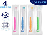 Petluno 100 Pack Kids Toothbrush Bulk Soft Bristles Toddler Cute with Suction Cup, Includes Travel V1258-DP02-C-1103