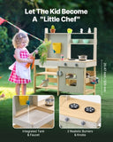 Wooden Mud Kitchen Outdoor Toy Play Kitchen Set for Kids Pretend Playset V952-NJCFJDK35INC4D3XEV0