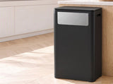 Cefito 30L Commercial Trash Can with Lid Front Push Flap Rubbish Bin Black RB-C-PRESS-30L-BK