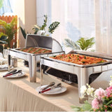 VEVOR Roll Top Chafing Dish Buffet Complete Set, 7.5L Stainless Steel Chafer with Full Size Pan, V952-ZFXFGCL1JTZF5Y4C1V0