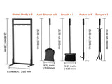 Fireplace Tool Set, 5 PCS Fire Tool Set and Holder with Square-Frame Stand, Tongs, Ash Shovel, V952-BLGJTJ5JTFKGGFSK1001V0