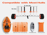 Kayak Cart, 104 kg Load Capacity, Canoe Cart Dolly with 25.4 cm Solid PU Tires & Kickstand, V952-CZSPHTTC10INTL5QS001V0