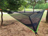 Portable triangular hammock for multiple people, outdoor camping aerial hammock, 3-point design for V1188-MS-313-0697