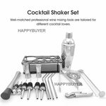 20Pcs Cocktail Shaker Set 750ml Martini Strainer Bartender Kit Bar Spirits Maker V201-W12466515