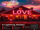 Solar String Lights Outdoor, 2 Pack LED Solar Outdoor Lights Solar Fairy Lights with 8 Lighting V1107-124-84325-RED3