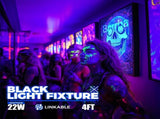 UV LED Blacklight Bar, 22W 4ft, T5 Integrated Bulb, Black Light Fixture for Blacklight Poster, V1258-DP02-C-852