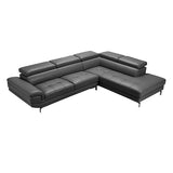 5 Seater Lounge Set Grey Colour Leatherette Corner Sofa for Living Room Couch with Chaise V43-SOF-VIN-GR