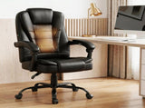 Artiss Massage Office Chair Executive Computer Gaming Chairs Black PU Leather MOC-09M-2P-BK