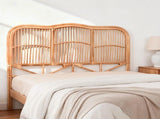 Artiss Bed Headboard Queen Bedhead Rattan - NERO Pine BED-HEAD-C-NERO-Q-WD
