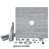 Shower Curb Kit, 1828x1828mm, 72"x72" Shower Pan Kit with 50.8mm ABS Central Flange, 101.6mm V952-ABSLYTJHSABSAJTFCV0