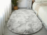 Oval Area Rug 80160cm Soft Polyester Non-Slip Floor Mat for Bedroom Living Room Entryway Dark Grey V1105-YADD-001