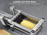 French Fry Cutter, Professional Stainless Steel Potato Cutter with 1/2", 1/4", 3/8" & Wedge Blades V1258-DP02-C-420