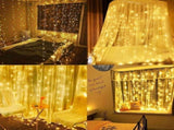 Outdoor LED Light Curtain with 8 Modes Warm White Christmas String Lights, 3 x 3 m, 300 LED V1237-ZY-528-232