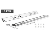 6 Pairs of 558.8mm Drawer Slides Side Mount Rails, Heavy Duty Full Extension Steel Track, Soft-Close V952-CZCJCTDG100LF91G5V0