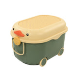 Toy Storage Box Multi Purpose Cute Duck Cover Plastic Clothes Organize Box with Wheel for Children V1294-YM0523-3117220062713