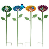 4PCS Bee Station,Iron Bee Water Feeder with Glass Marble and Flower Design,Practical Bird V1192-AZ-W-26407