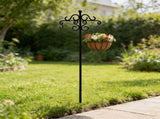 61in Heavy Duty Shepherd Hook, Black Iron Garden Stake with Ornate Scrollwork for Hanging Plants V1192-AZ-W-19900