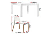 1 Artiss Dining Table and 4 Chairs Set White Wood DSET-120WH-086-WHX4