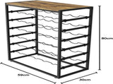 CARLA HOME 6-Tier Freestanding Wine Rack for 30 Bottles with Wood Countertop and Sturdy Metal Frame LSB-36091