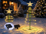 Solar Christmas Tree Lights Outdoor, 8 Lighting Modes Warm White LED Garden Stake Light, Waterproof V1369-AZ3-W-21558